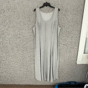 Gray Sleeveless Flowy Swing Dress 4XL | Soft Stretch Knit‎